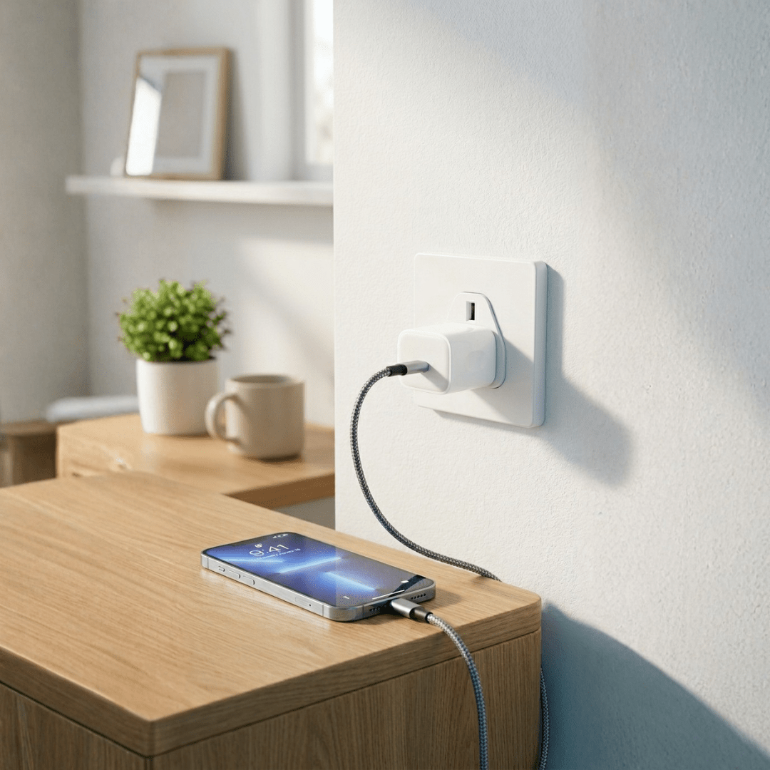 20W iPhone Fast Charger 3 - Pin — USB - C | Grounded Safe Charging | iPhone 12 to 15 - Xccessories.pk