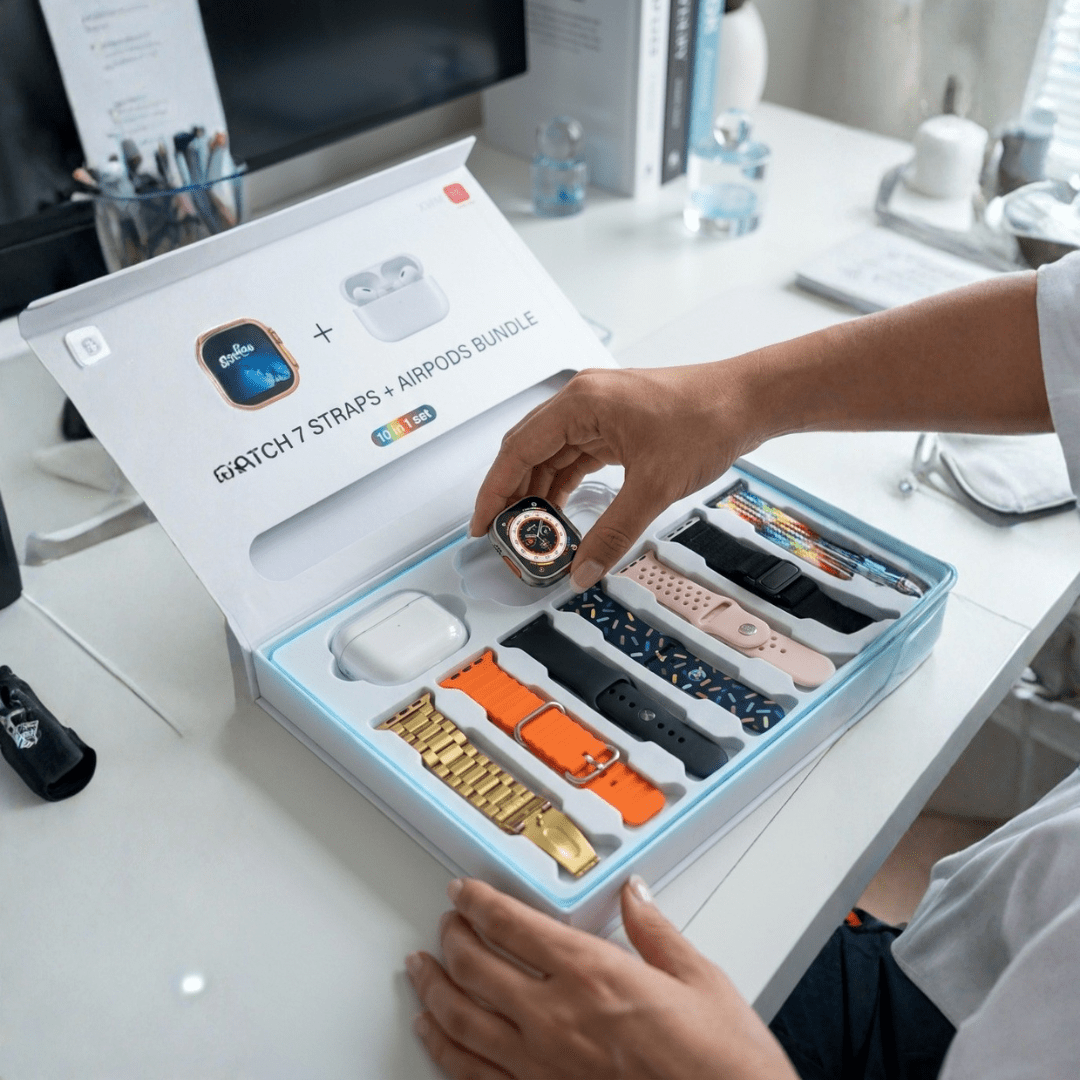 Watch 7 Straps + AirPods Bundle — Style Meets Sound in One Box - Xccessories.pk