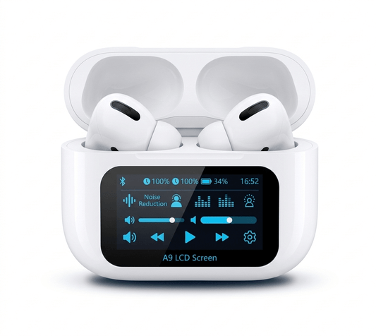A9 LCD AirPods — Your Charging Case Has a SCREEN! | ANC | ENC | Smart Display - Xccessories.pk