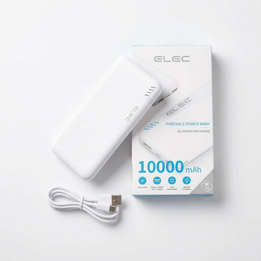 ELEC 10000mAh Slim Portable Power Bank — Lightweight, LED Indicator, Dual Output | Xccessories - Xccessories.pk