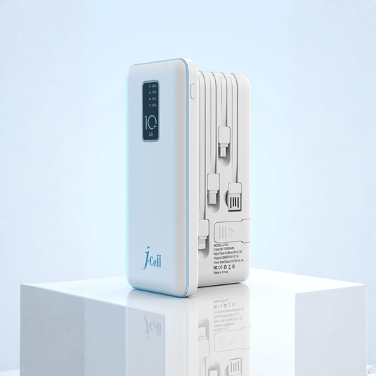JCell 102 Power Bank 10000mAh — Slim | Dual USB | Reliable Daily Backup - Xccessories.pk