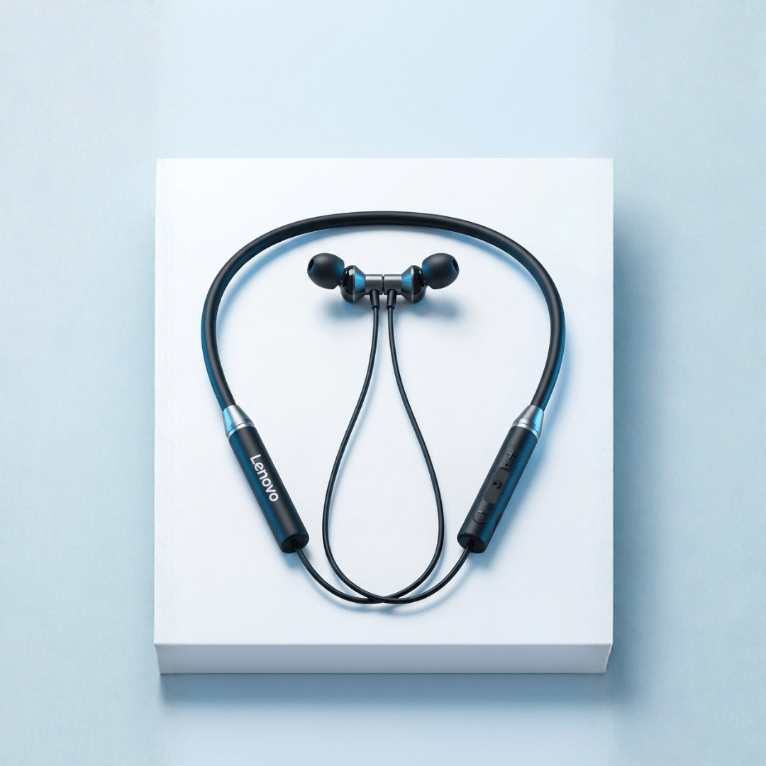 Lenovo Wireless Neckband — Super Bass | Bluetooth 5.0 | 10Hr | IPX5 | Low Latency Gaming - Xccessories.pk