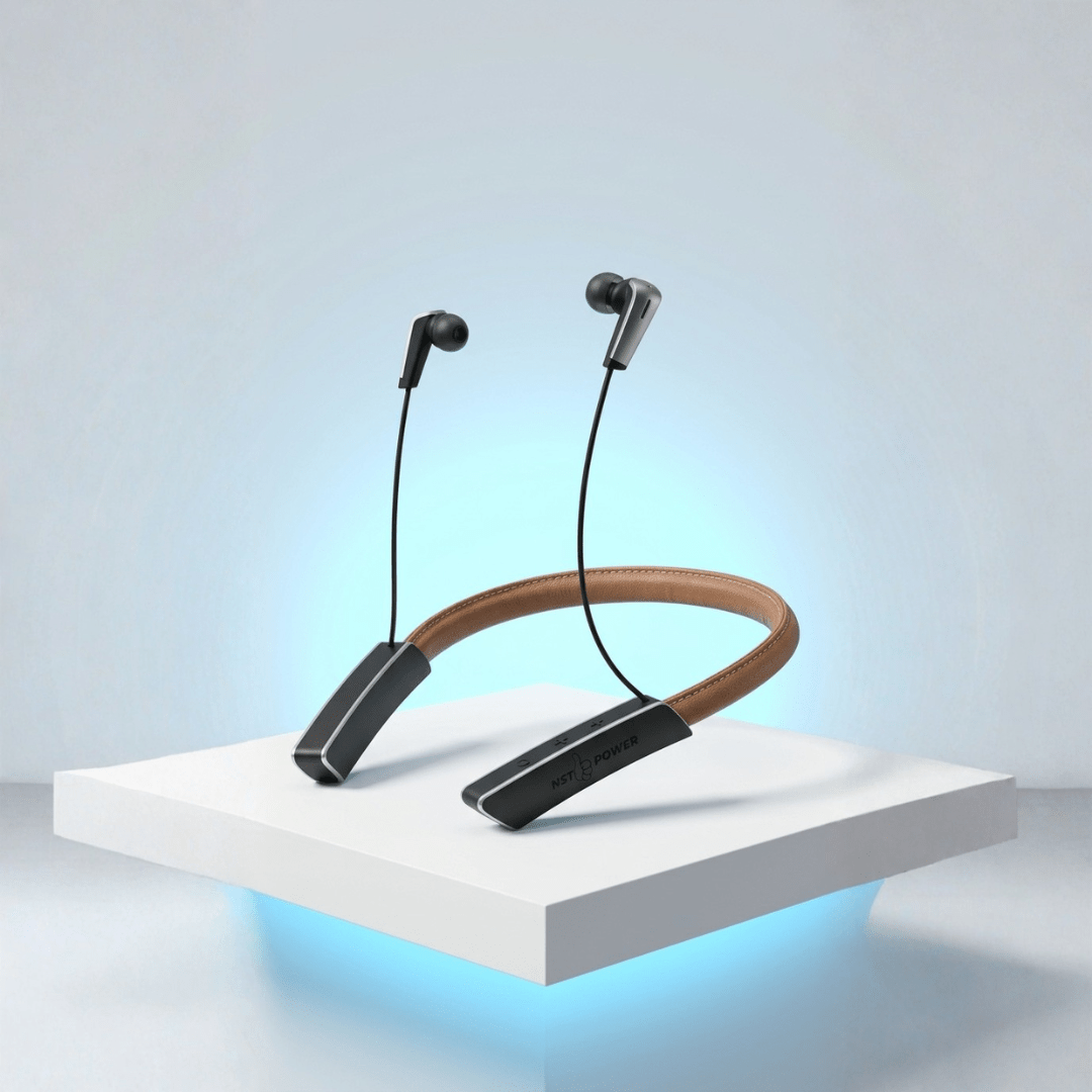 NST Wireless Neckband — Hi - Fi Sound | Magnetic | Long Battery | Built - in Mic | Daily Use - Xccessories.pk