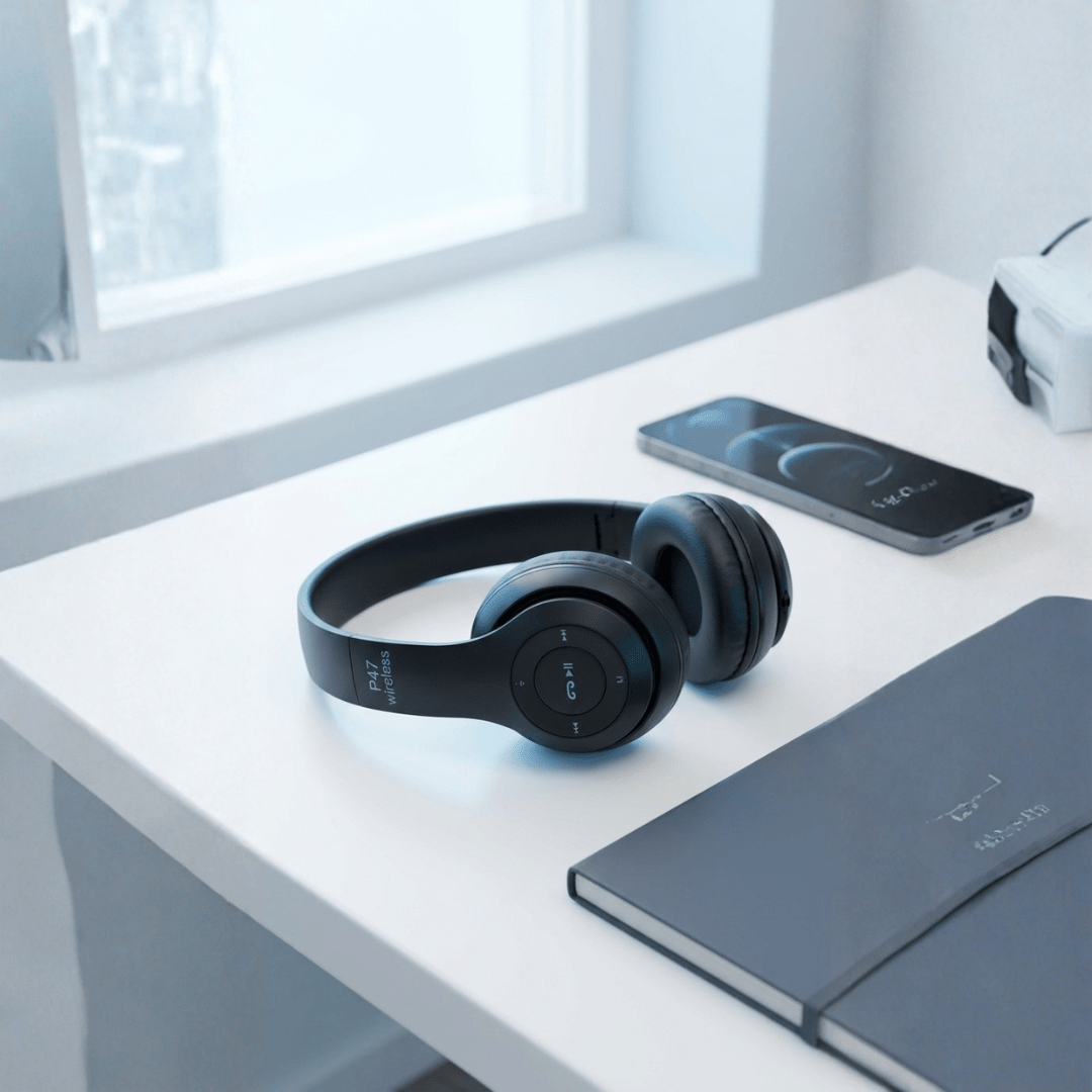 P47 Wireless Over - Ear Headphones — Deep Bass | 12Hr Battery | Bluetooth 5.0 | Foldable - Xccessories.pk