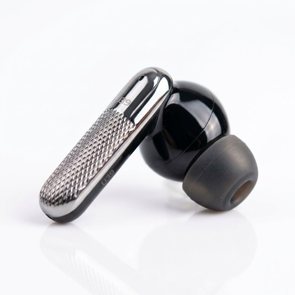 U39 True Wireless Bluetooth Earbuds — Chrome Metallic Design, Touch Controls, Compact Charging Case | Xccessories - Xccessories.pk